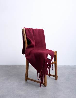 Topshop Sydney Blanket Scarf In Burgundy