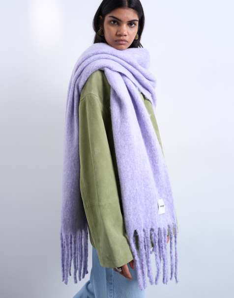 Topshop Sydney blanket scarf in lilac - view 1