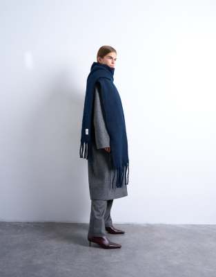 Topshop Sydney Blanket Scarf In Blue