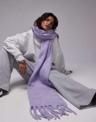 Sydney blanket scarf in purple heather