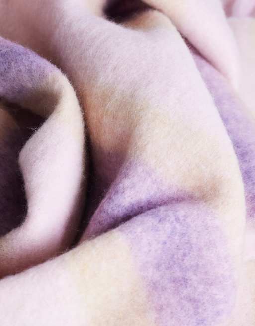 Topshop Sydney blanket scarf in purple stripe, 3 of 3