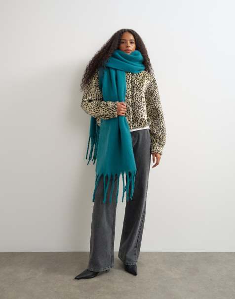 Topshop Sydney blanket scarf  in teal - view 1