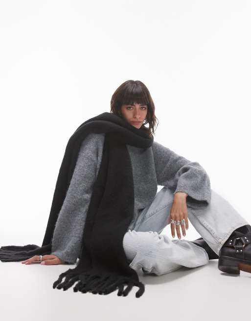 Topshop – Sydney – Czarny duży szalik