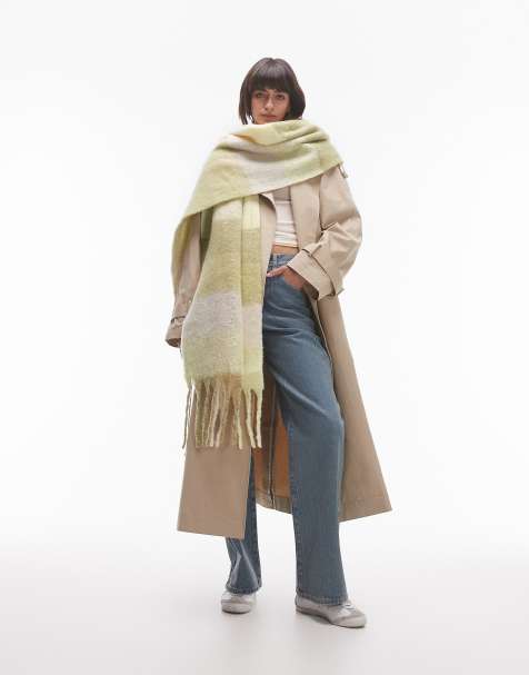 Topshop – Sydney – Grön, rutig, bred halsduk - view 1