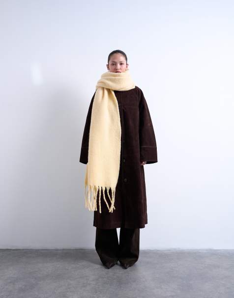 Topshop Sydney blanket scarf in buttermilk