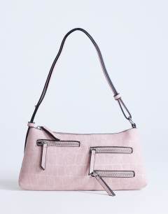 Sydney pocket shoulder bag in dusty pink