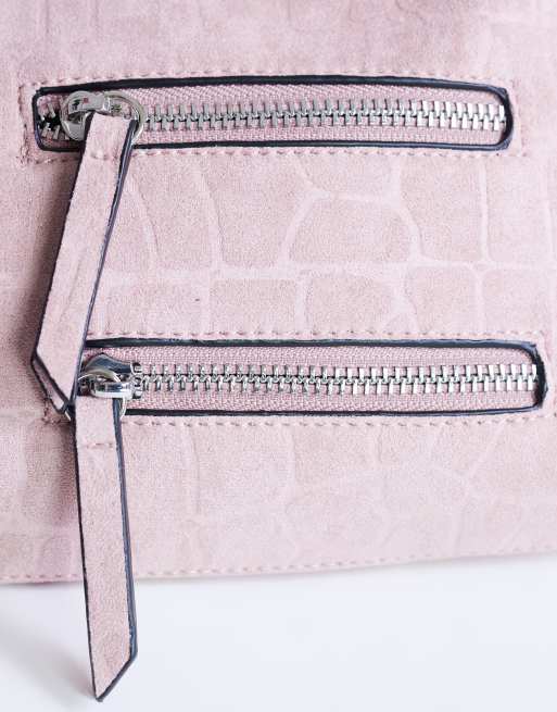 Topshop Sydney pocket shoulder bag in dusty pink, 3 of 4
