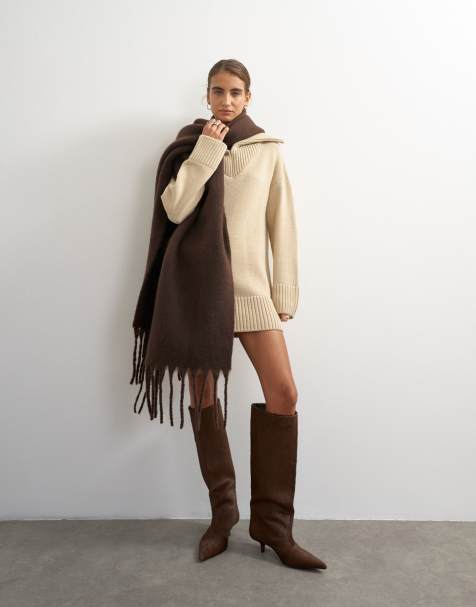 Topshop Sydney scarf i chokladbrun - view 1