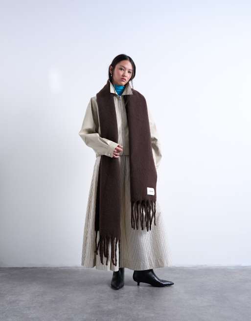 Topshop - Sydney - Sciarpa color cioccolato, 3 di 3