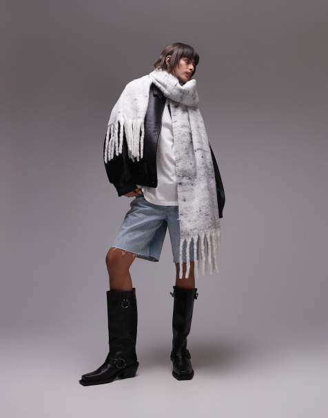 Topshop - Sydney - Sciarpa grigia puntinata - view 1