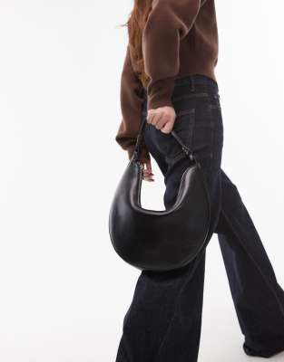 Topshop Sydney scoop shoulder bag in black