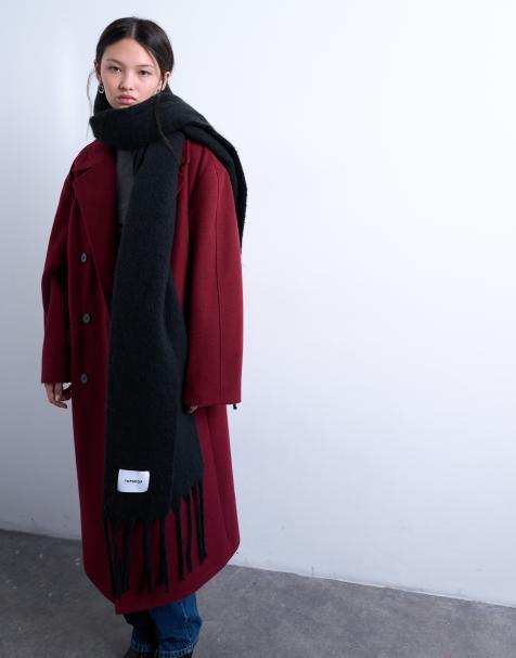Topshop – Sydney – Svart, bred halsduk - view 1