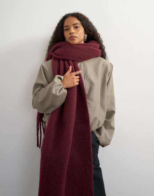 Topshop Sydney szalik koc w kolorze bordowym, 2 z 3