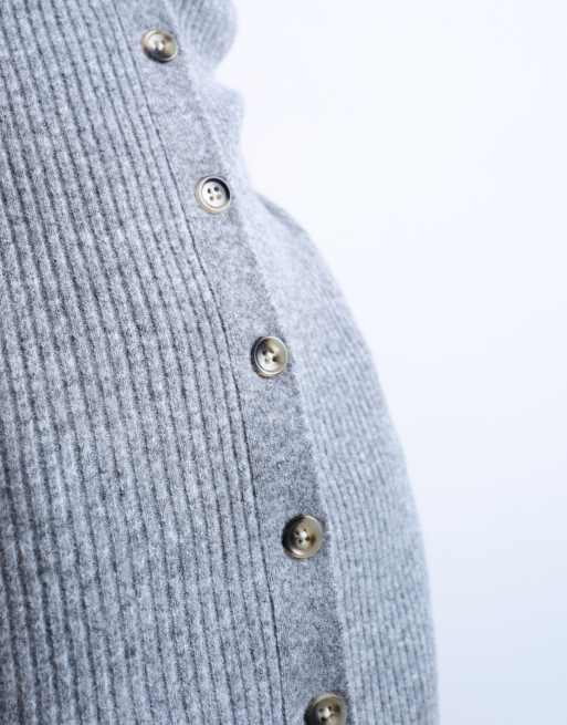 Topshop – Szara dzianinowa sukienka midi, 4 z 4