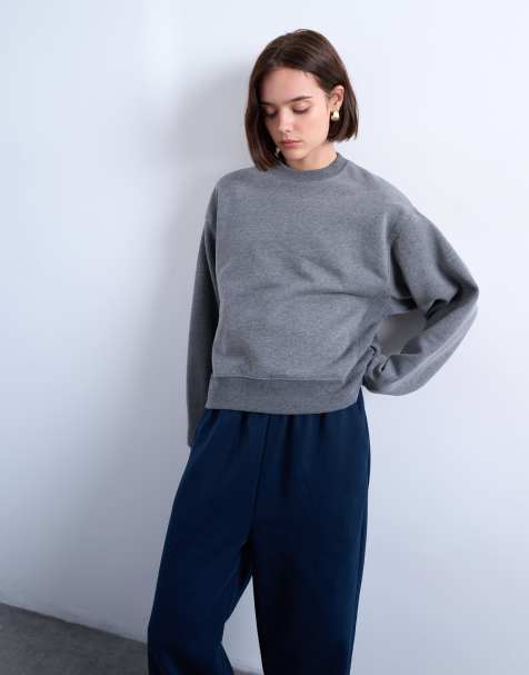 Topshop ultimate sweat in dark grey marl