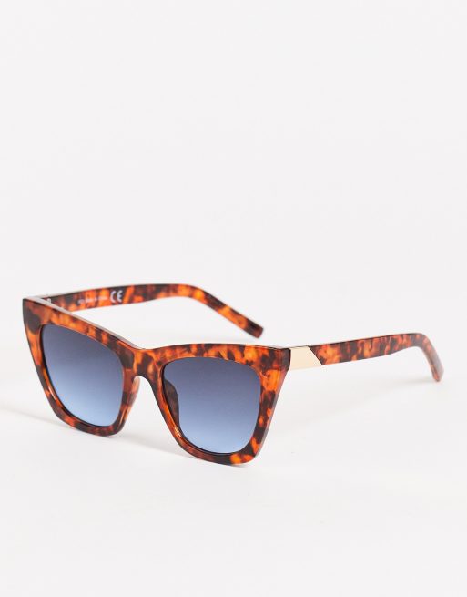 Topshop – Szylkretowe okulary przeciwsłoneczne typu kocie oczy o kroju oversize