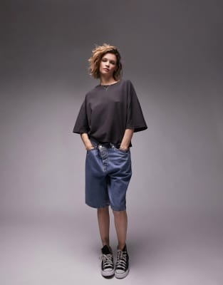 T-Shirt a maniche corte squadrata, colore nero - Topshop T-shirt donna  - immagine2