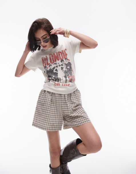 Topshop - T-shirt ajusté à imprimé Blondie sous licence - Écru - view 1