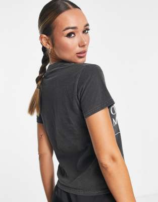 T-shirt antracite con stampa di città-Grigio - Topshop T-shirt donna  - immagine3