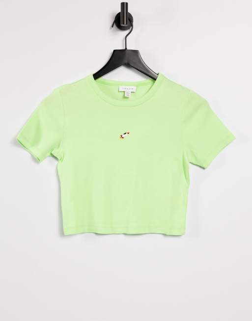 Topshop T shirt avec emoji  fus e  Vert ASOS