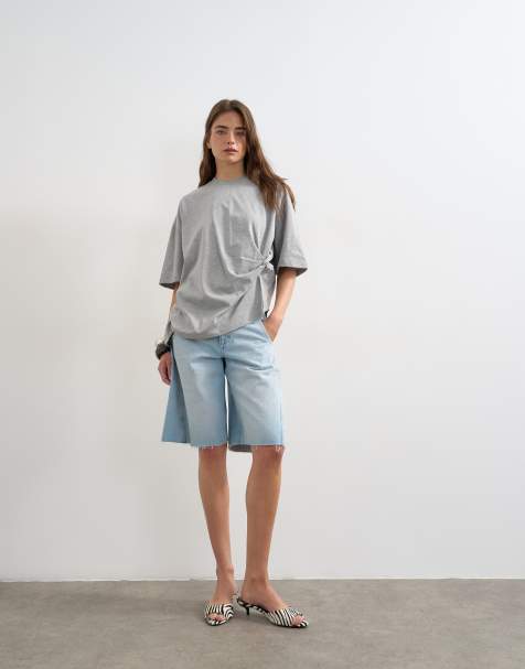 Topshop - T-shirt avec nœud torsadé - Gris chiné - view 1
