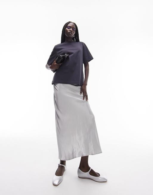 Topshop - T-shirt basique à manches courtes de qualité supérieure - Anthracite, 2 de 4