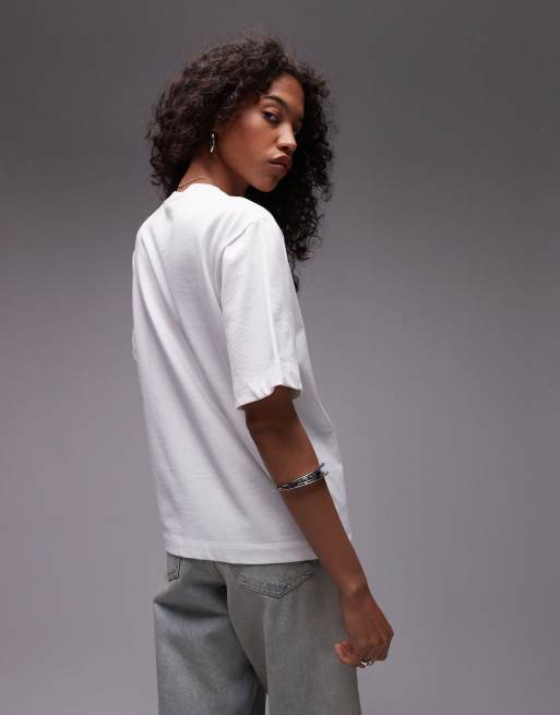 Topshop - T-shirt basique à manches courtes de qualité supérieure - Blanc, 2 de 4