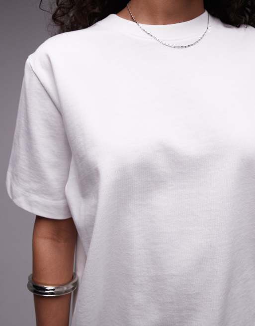 Topshop - T-shirt basique à manches courtes de qualité supérieure - Blanc, 3 de 4