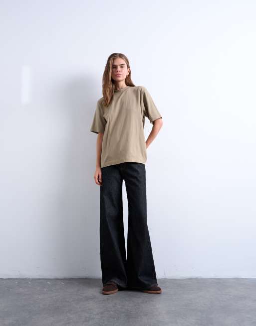 Topshop - T-shirt basique à manches courtes de qualité supérieure - Taupe, 2 de 4