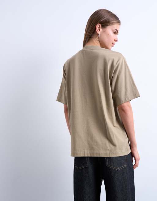 Topshop - T-shirt basique à manches courtes de qualité supérieure - Taupe, 4 de 4