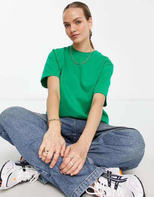 Topshop - T-shirt basique à manches courtes de qualité supérieure - Vert, 4 de 4