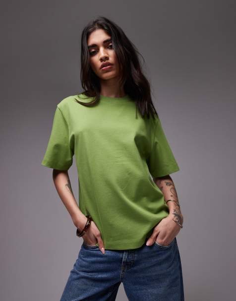 Topshop - T-shirt basique à manches courtes de qualité supérieure - Vert - view 1