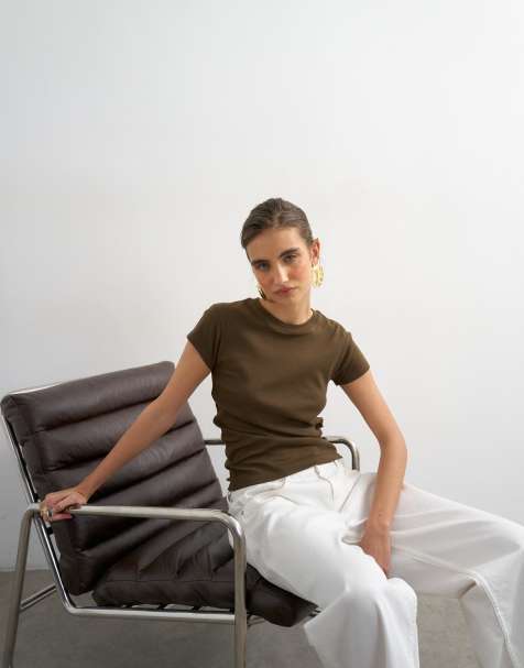 Topshop - T-shirt basique - Chocolat foncé - view 1