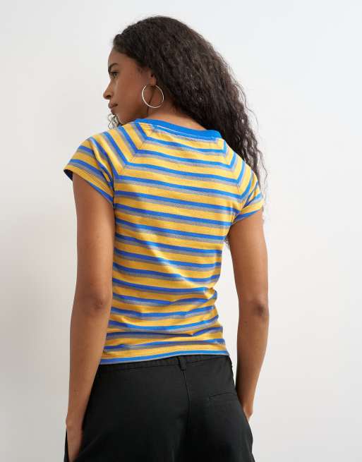 Topshop t-shirt bébé à rayures jaune, 4 de 4