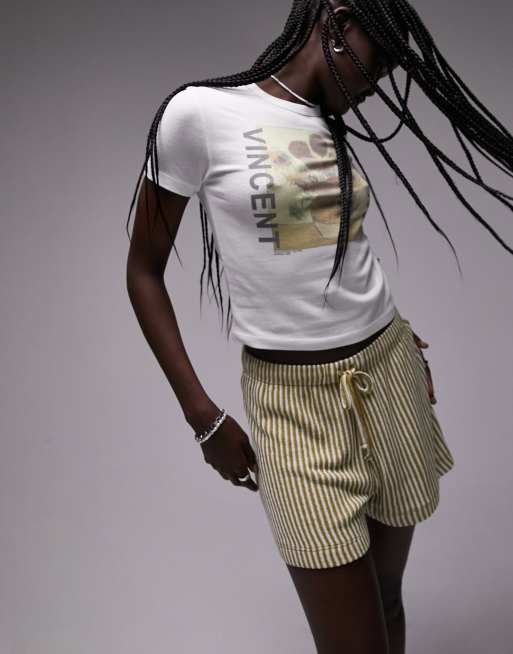 Topshop T shirt bianca baby con stampa su licenza di Van Gogh della National Gallery ASOS