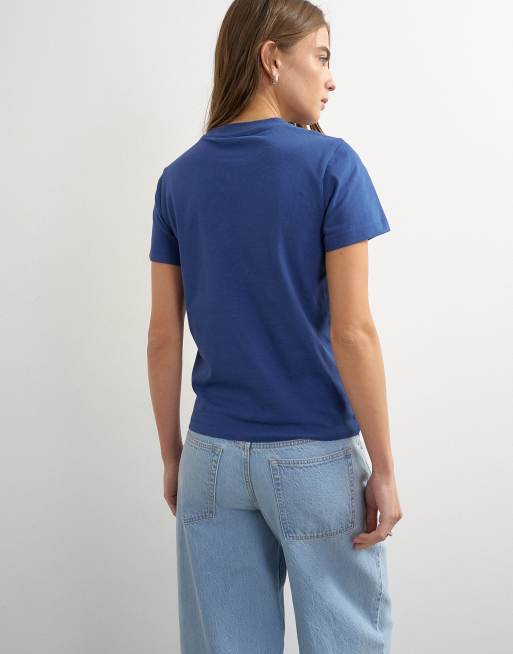 Topshop T-shirt classica blu slavato, 3 di 4