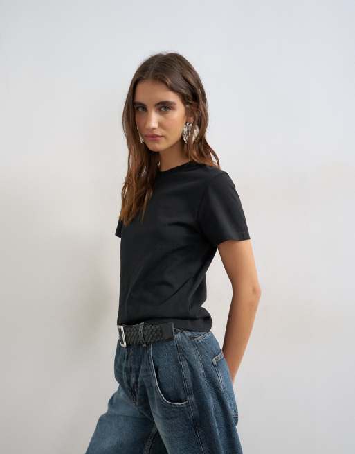 Topshop - T-shirt classica nera, 3 di 4