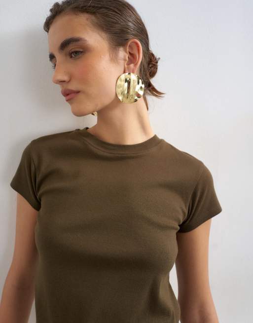 Topshop - T-shirt color cioccolato scuro, 3 di 4
