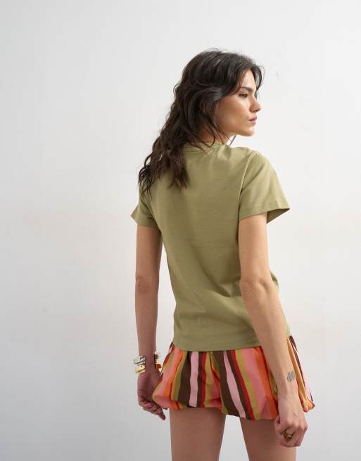 Topshop - T-shirt de sport coupe carrée à imprimé graphique - Vert, 4 de 4
