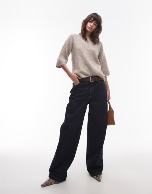 Topshop - T-shirt en maille - Grège, 2 de 4