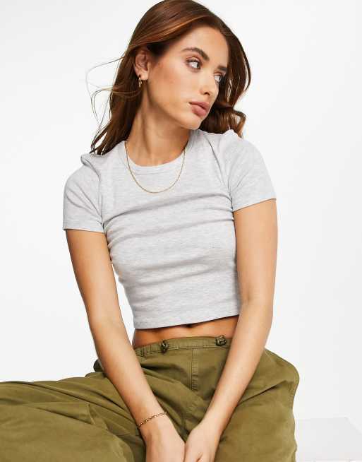Topshop – T-Shirt für den Alltag in Grau