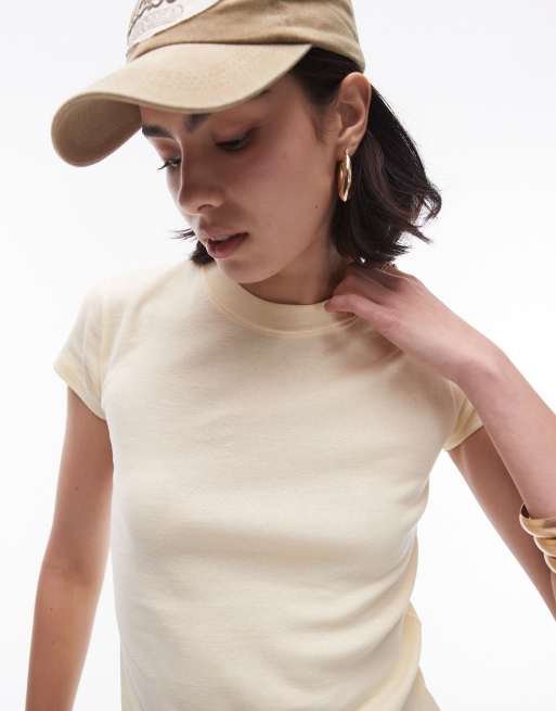 Topshop – T-Shirt für den Alltag in Zitronengelb 