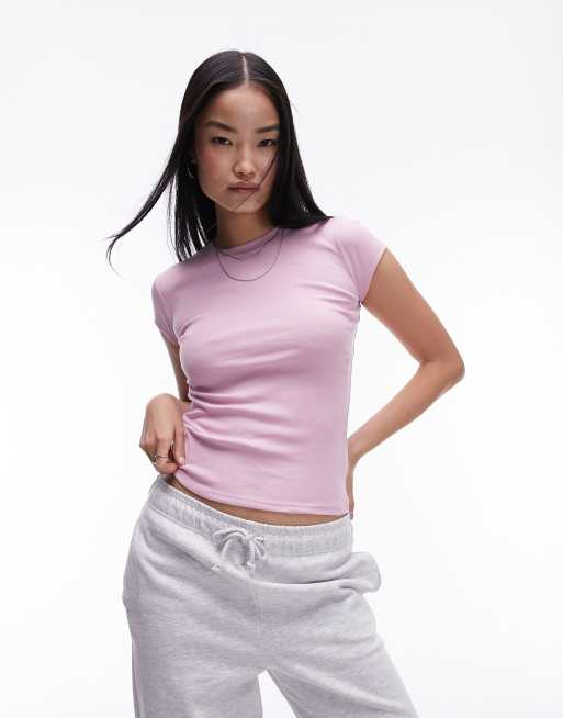 Topshop – T-Shirt für jeden Tag in Rosa 
