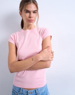 Topshop - T-Shirt für jeden Tag in Rosa