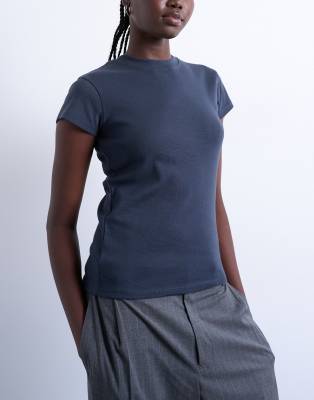 Topshop - T-Shirt für jeden Tag in Schiefergrau