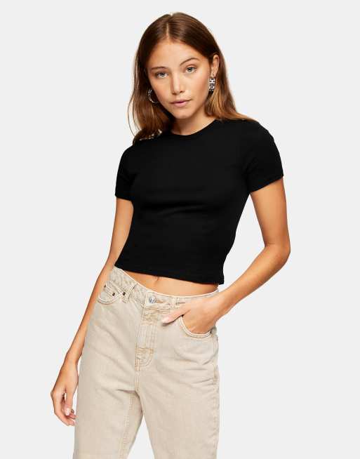 Topshop – T-Shirt für jeden Tag in Schwarz