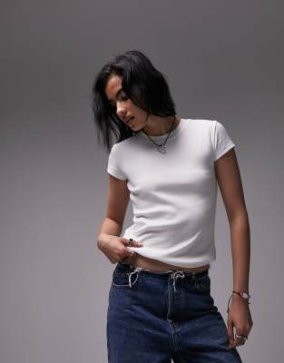 Topshop - T-Shirt für jeden Tag in Weiß
