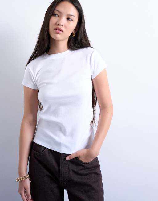 Topshop – T-Shirt für jeden Tag in Weiß