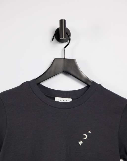 Topshop - T-shirt grigio antracite con stampa "Moonbeam", 3 di 4