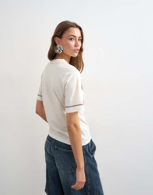 Topshop – T-Shirt in Ecru mit „Tramonto di Sicilia“-Print, 4 von 4
